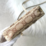 グッチ GGキャンバス / レザー ショルダーバッグ ポシェット ミニバッグ ベージュ - NEWSED