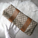 グッチ シェリーライン GGプラス / レザー トートバッグ ブラウン - NEWSED