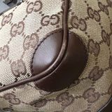 グッチ GGキャンバス / レザー ハンドバッグ ミニボストンバッグ 肩掛け ブラウン - NEWSED