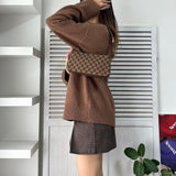 グッチ GGキャンバス/レザー ワンショルダーバッグ ブラウン - NEWSED