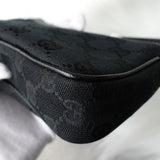 グッチ GGキャンバス / レザー ミニ ハンドバッグ アクセサリーポーチ ブラック - NEWSED