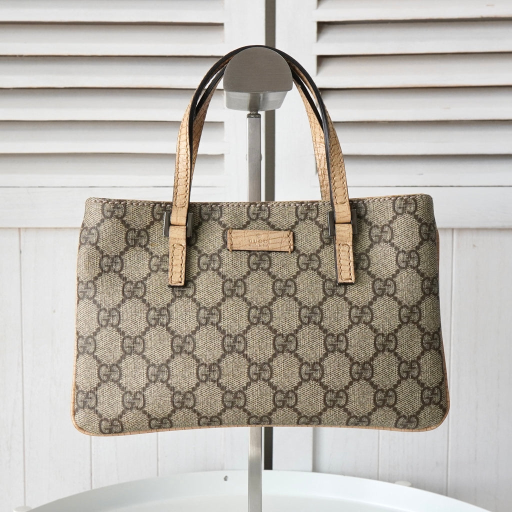 Gucci GG Supreme 米色迷你手提包