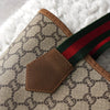 Old Gucci Sherry Line GG Plus/Leather Tote Bag A4 Size, Beige