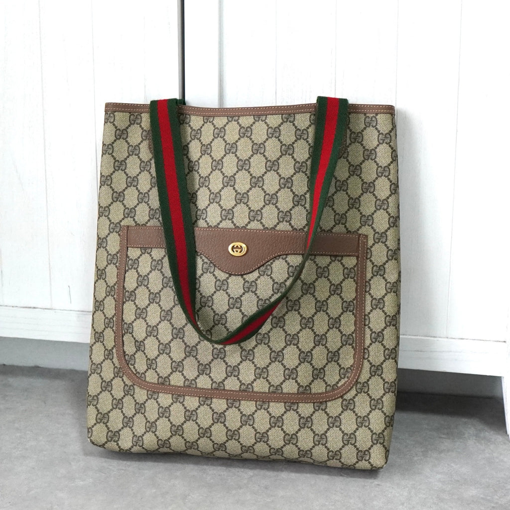 Gucci Sherry Line GG Supreme 手提包 A4 存储容量 米色