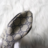 グッチ GGマーモント GGスプリーム チェーンハンドル ハンドバッグ ベージュ / ネイビー チャーム付き - NEWSED