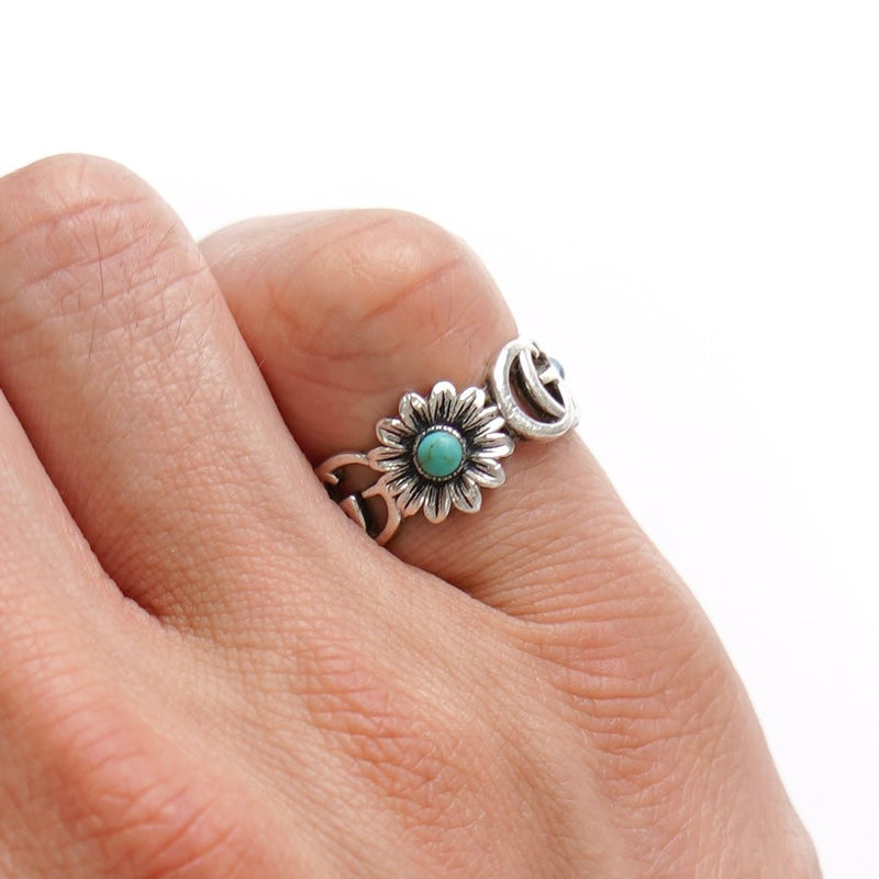 GG Marmont Silver 925 Flower Ring - NEWSED