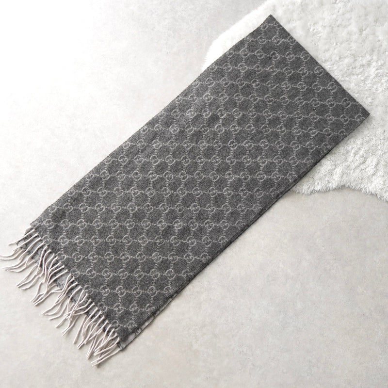 GG Pattern Cashmere Wool Muffler｜Made in Italy - NEWSED