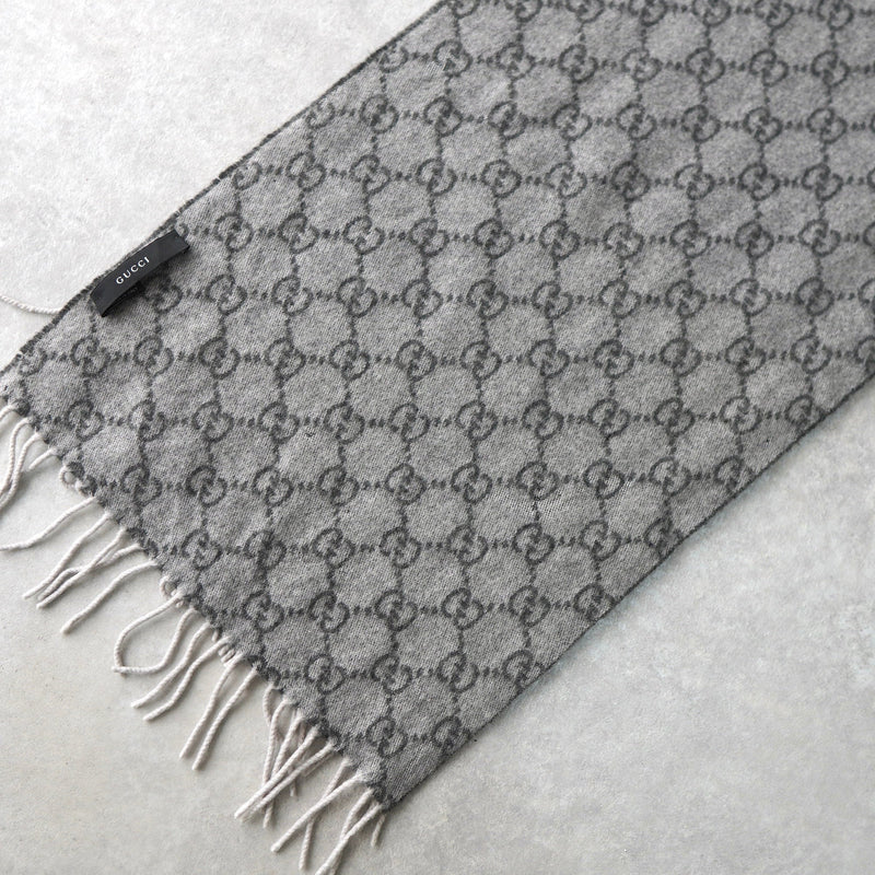 GG Pattern Cashmere Wool Muffler｜Made in Italy - NEWSED