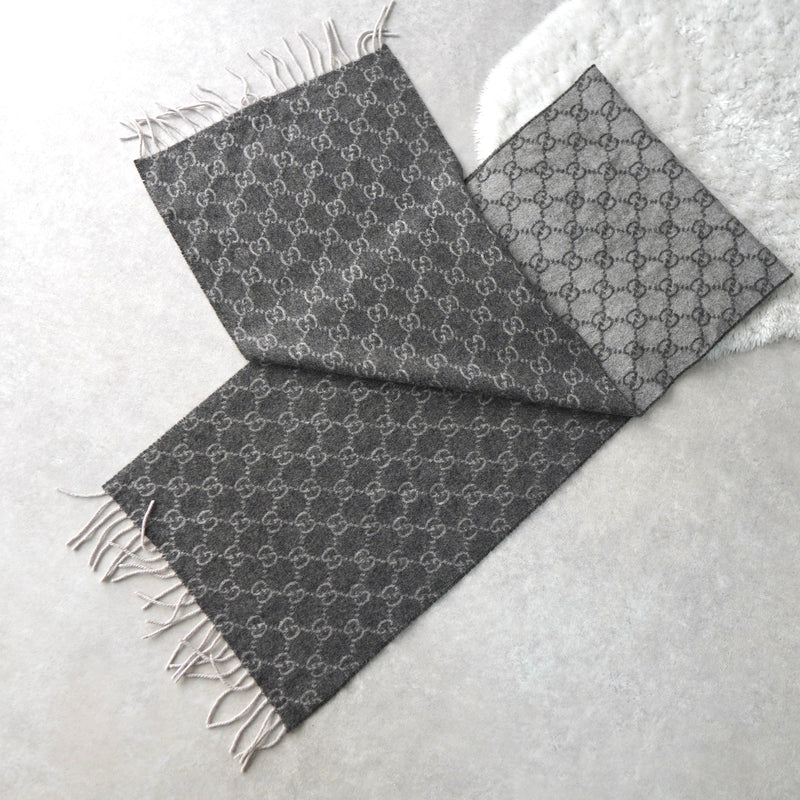 GG Pattern Cashmere Wool Muffler｜Made in Italy - NEWSED