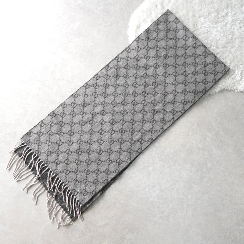 GG Pattern Cashmere Wool Muffler｜Made in Italy - NEWSED
