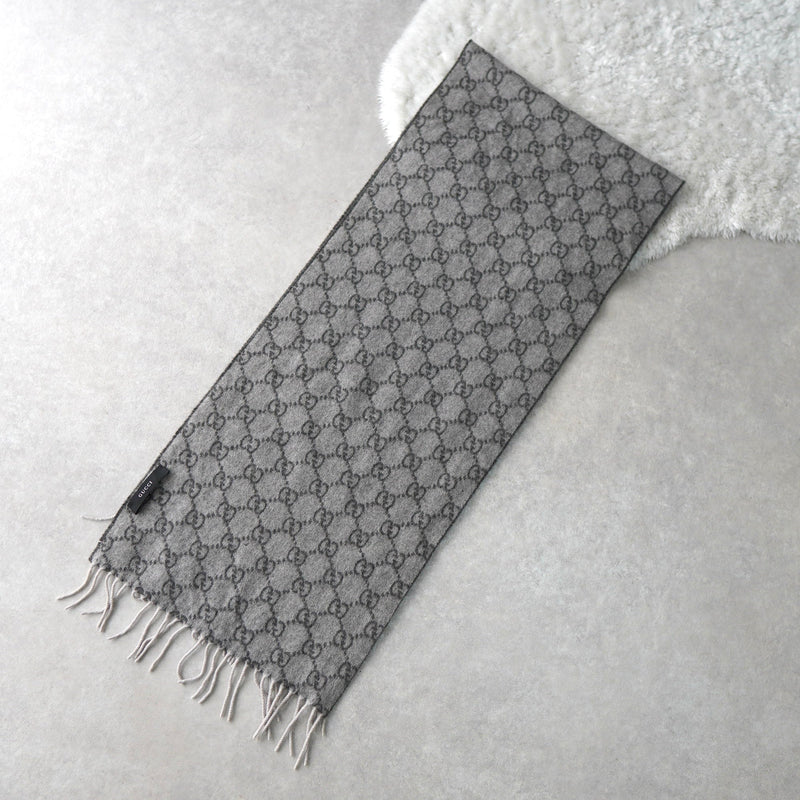 GG Pattern Cashmere Wool Muffler｜Made in Italy - NEWSED