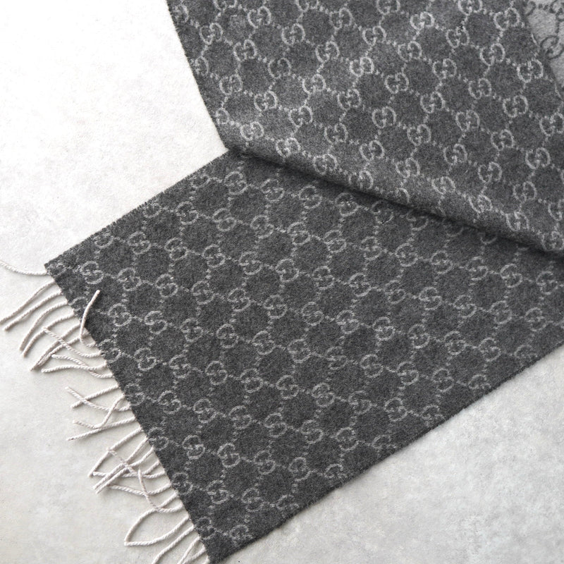GG Pattern Cashmere Wool Muffler｜Made in Italy - NEWSED