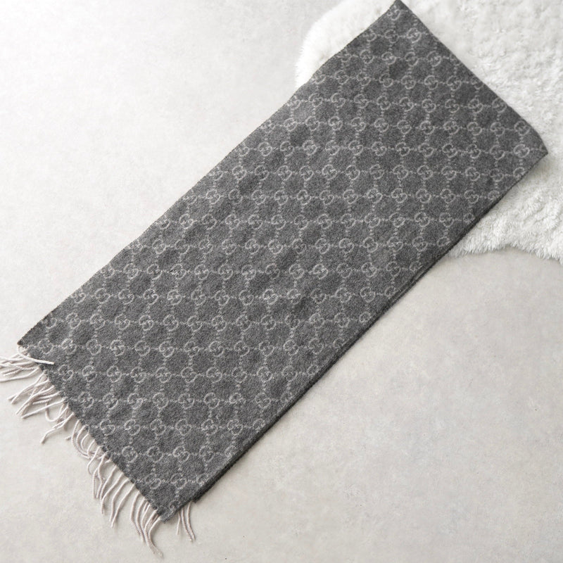GG Pattern Cashmere Wool Muffler｜Made in Italy - NEWSED
