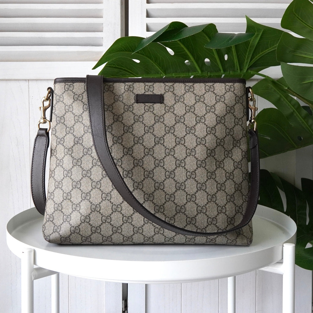 Gucci GG Supreme PVC 米色/棕色单肩包
