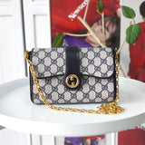 GG Supreme Interlocking G Gold Chain Shoulder Bag Made in Italy - NEWSED