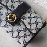 GG Supreme Interlocking G Gold Chain Shoulder Bag Made in Italy - NEWSED