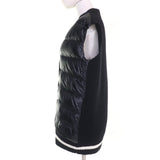 モンクレール GILET TRICOT デカロゴワッペン付 ニット切替デザイン ダウンベスト ブラック XS レディース - NEWSED