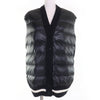 モンクレール GILET TRICOT デカロゴワッペン付 ニット切替デザイン ダウンベスト ブラック XS レディース