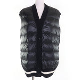 モンクレール GILET TRICOT デカロゴワッペン付 ニット切替デザイン ダウンベスト ブラック XS レディース - NEWSED