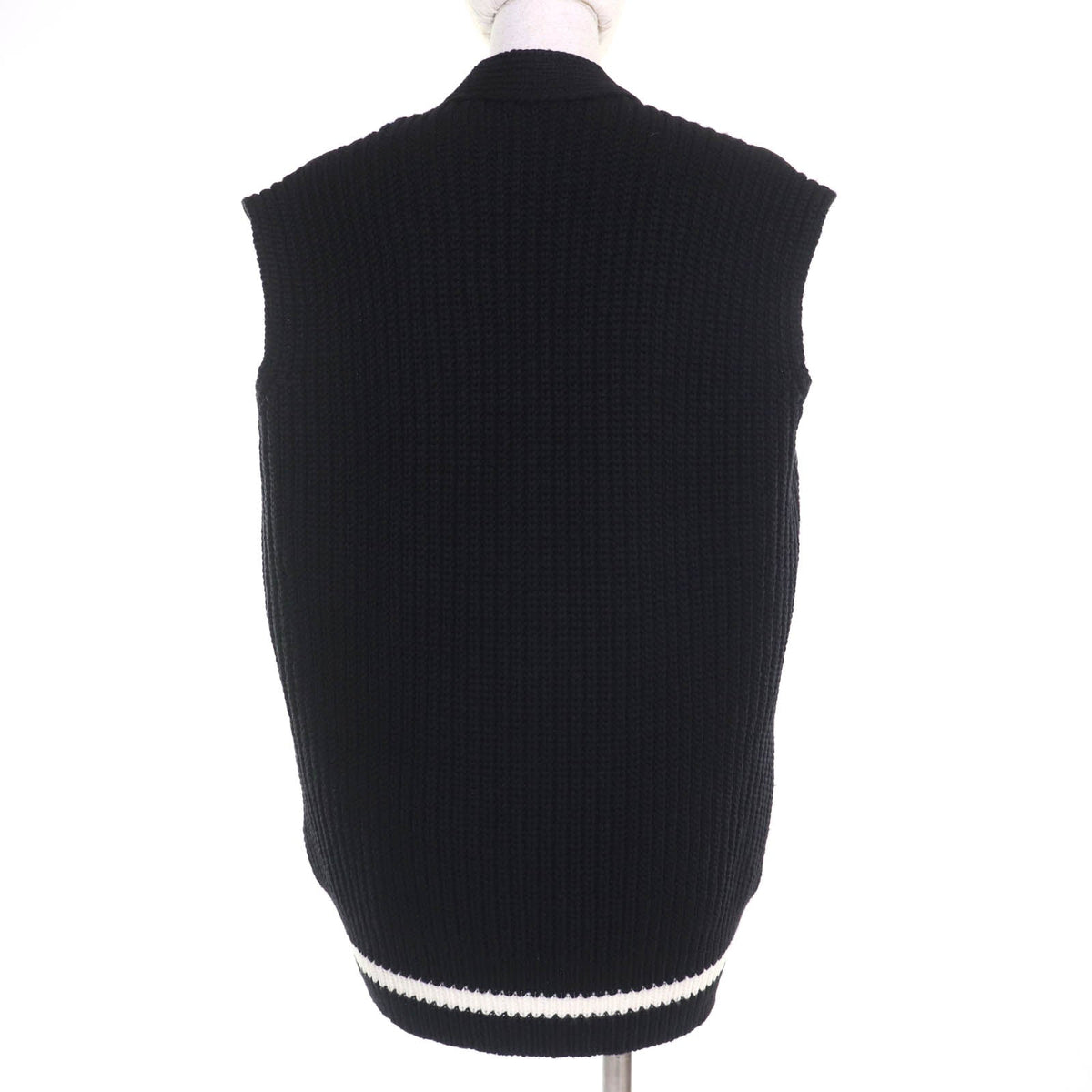 モンクレール GILET TRICOT デカロゴワッペン付 ニット切替デザイン ダウンベスト ブラック XS レディース - NEWSED