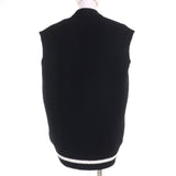 モンクレール GILET TRICOT デカロゴワッペン付 ニット切替デザイン ダウンベスト ブラック XS レディース - NEWSED