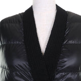 モンクレール GILET TRICOT デカロゴワッペン付 ニット切替デザイン ダウンベスト ブラック XS レディース - NEWSED