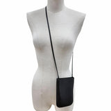 ジルサンダー GIRO PHONE CASE ロゴプリント レザー ショルダー 携帯ケース ブラック レディース - NEWSED