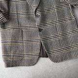 Glen Check Single Breasted Wool Tailored Jacket - NEWSED