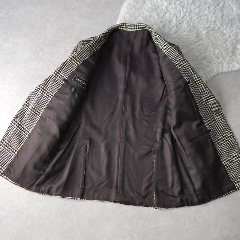 Glen Check Single Breasted Wool Tailored Jacket - NEWSED