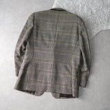 Glen Check Single Breasted Wool Tailored Jacket - NEWSED