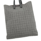 エルメス アメダバGM コットン / レザー トートバッグ グレー - NEWSED