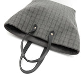 エルメス アメダバGM コットン / レザー トートバッグ グレー - NEWSED