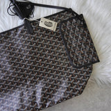 ゴヤール サンルイGM PVC トートバッグ ブラック / ブラウン ポーチ・バッグクリップ付き - NEWSED