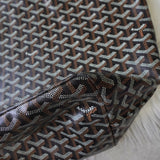 ゴヤール サンルイGM PVC トートバッグ ブラック / ブラウン ポーチ・バッグクリップ付き - NEWSED