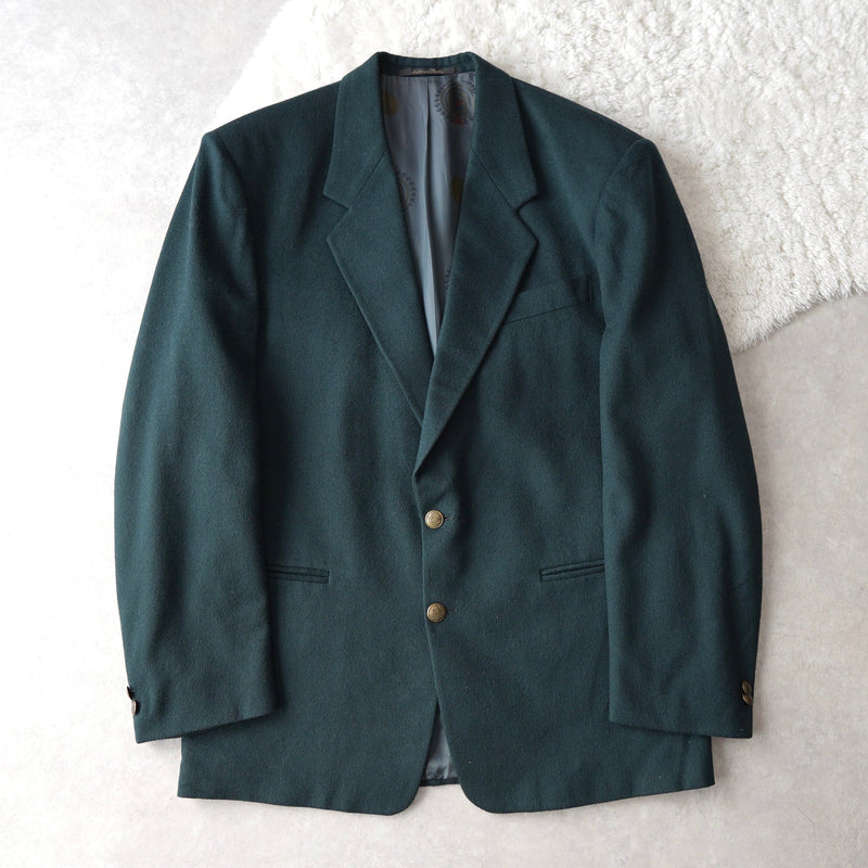 Gold Button Green Color Tailored Jacket｜Made in Italy - NEWSED