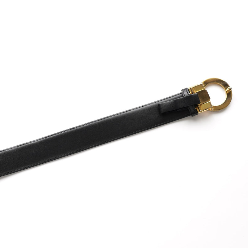 Gold Circle Buckle Leather Belt - NEWSED