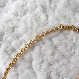 Gold Circle Green Leather Chain Shoulder Bag - NEWSED