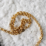 Gold Circle Green Leather Chain Shoulder Bag - NEWSED