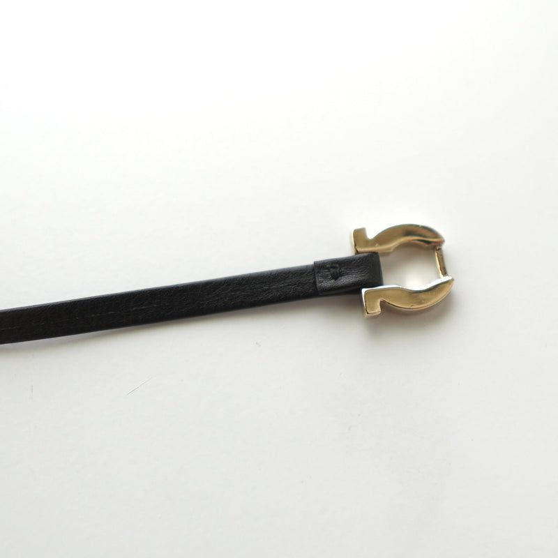 Gold Double Gancini Leather Bracelet - NEWSED