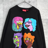 シュプリーム Gonz Heads Crewneck プリント スウェット ブラック - NEWSED