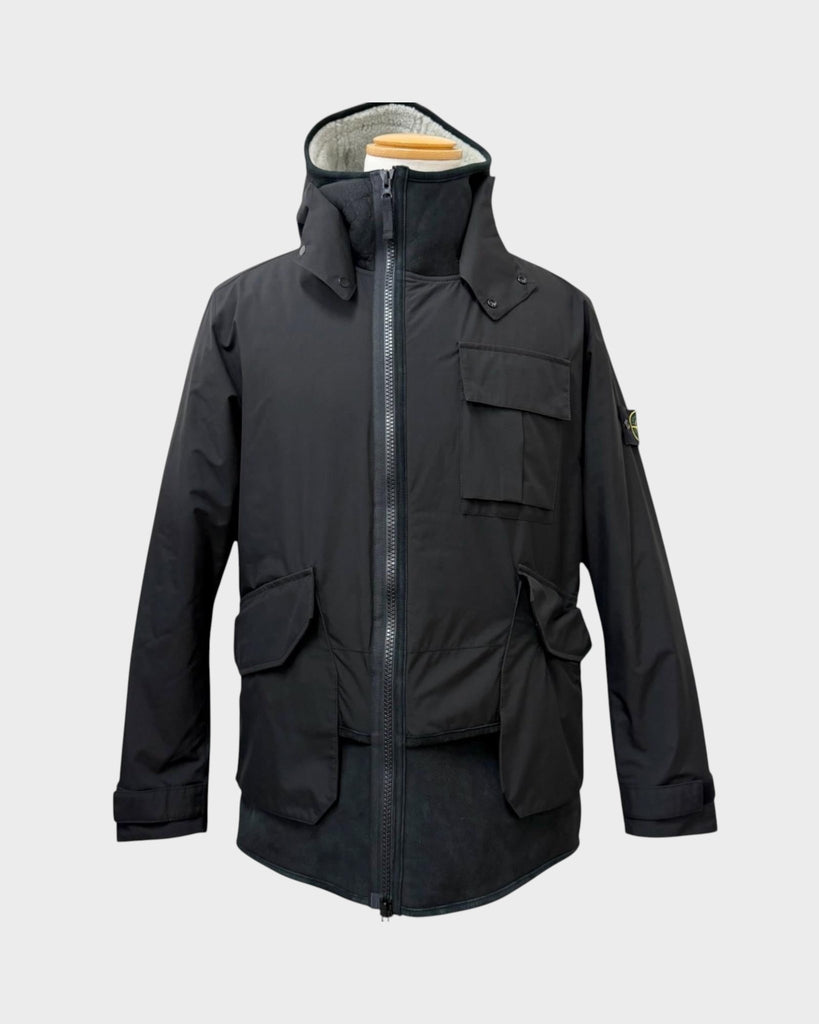 ストーンアイランド ムートン切替 GORE-TEX ジャケット ブラック M メンズ