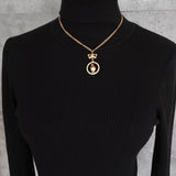 シャネル ココマーク リボン ペンギン ラインストーン ネックレス GP 06/A - NEWSED