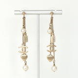 シャネル ココマーク 香水 ハート パール スイングチェーン ピアス GP ゴールド - NEWSED