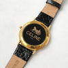 Celine Carriage Black GP 腕表，配备售后皮革/石英机芯，粉色表盘，电池已于 12/18 更换