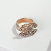 Chanel Coco Mark Rhinestone Ring GP Gold Size 13