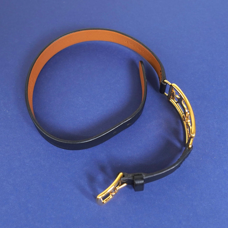 エルメス カレーシュ ドゥブルトゥール ブレスレット GP / ブラック - NEWSED