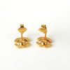 Chanel Coco Mark Rhinestone Earrings in GP Gold