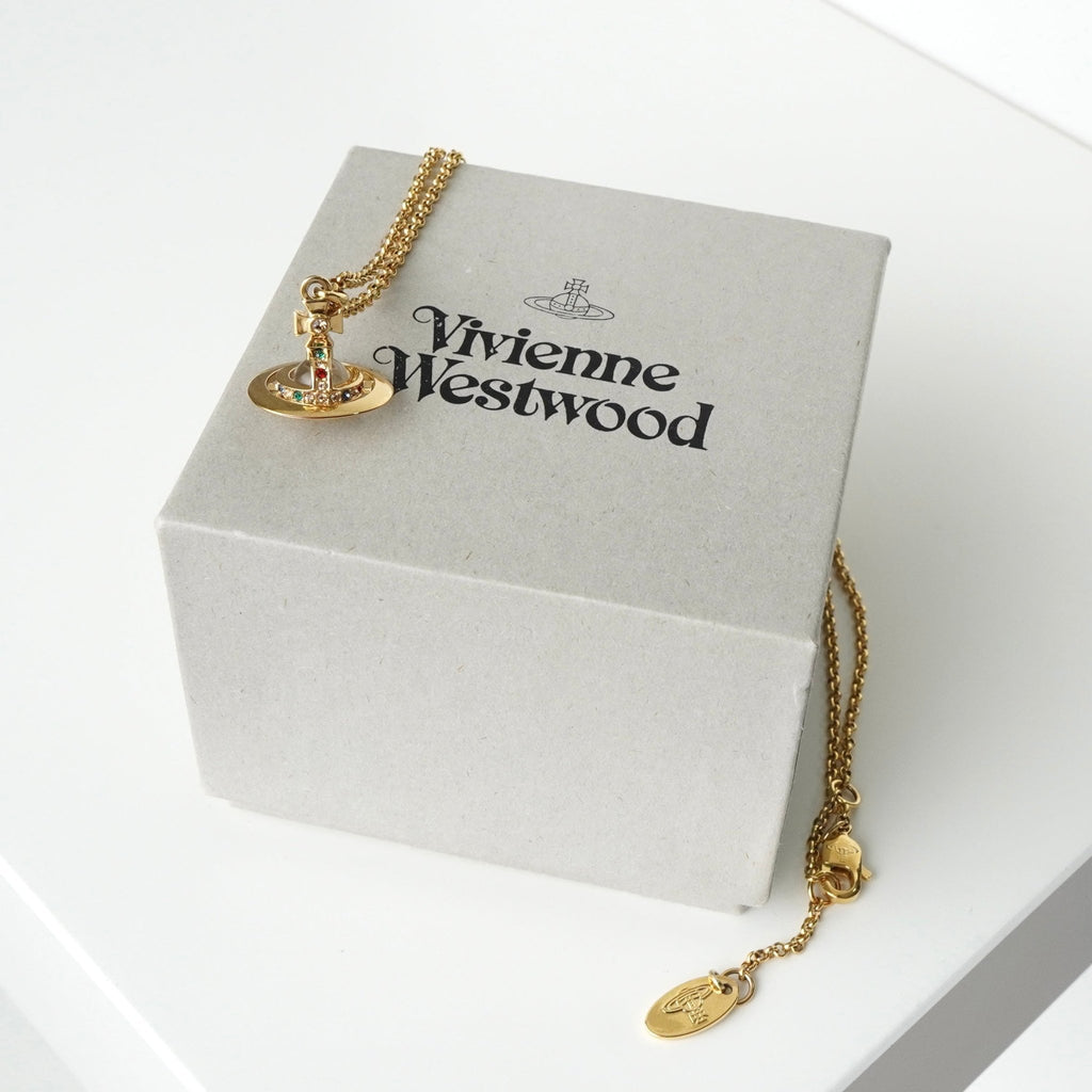 ヴィヴィアン ウエストウッド ミニオーブ ラインストーン GP ゴールド ネックレス 箱付き