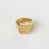 Louis Vuitton Monogram Signet GP Gold Ring, Size 20
