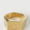 Louis Vuitton Monogram Signet GP Gold Ring, Size 20